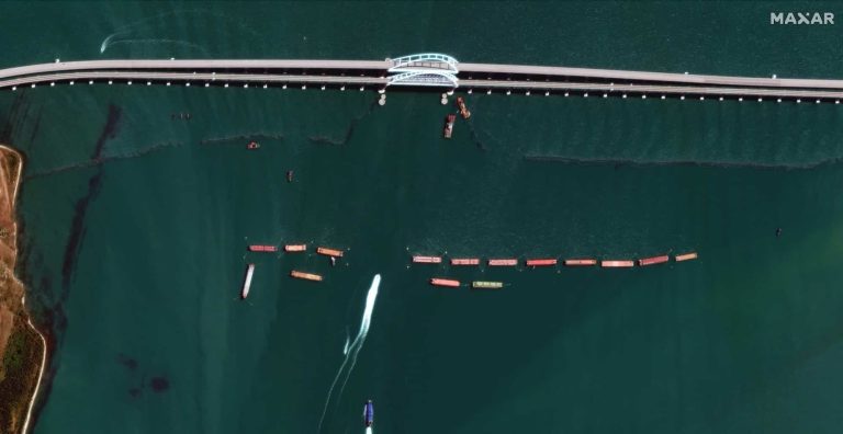 Ukraine’s Naval Drones Force Russia to Bolster Defenses at Kerch Bridge
