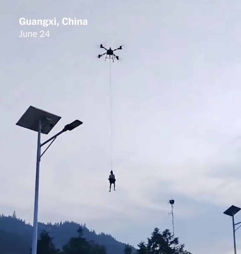 Drone Saves Man from Flood in China, Highlighting Rescue Potential